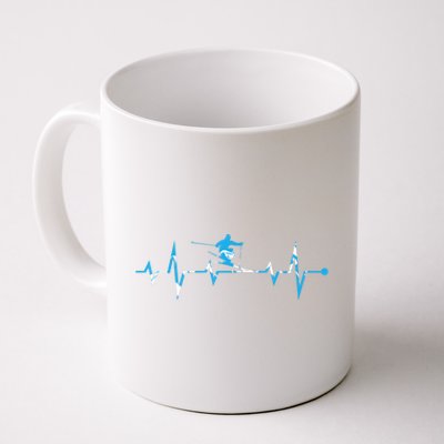 Skiing Ski Heartbeat Gift For Skiers Gift Coffee Mug