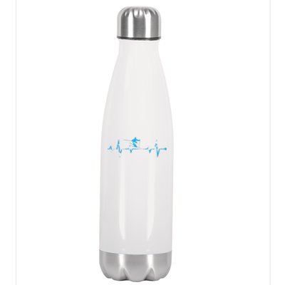 Skiing Ski Heartbeat Gift For Skiers Gift Stainless Steel Insulated Water Bottle