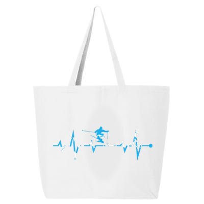 Skiing Ski Heartbeat Gift For Skiers Gift 25L Jumbo Tote