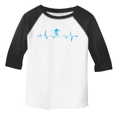 Skiing Ski Heartbeat Gift For Skiers Gift Toddler Fine Jersey T-Shirt