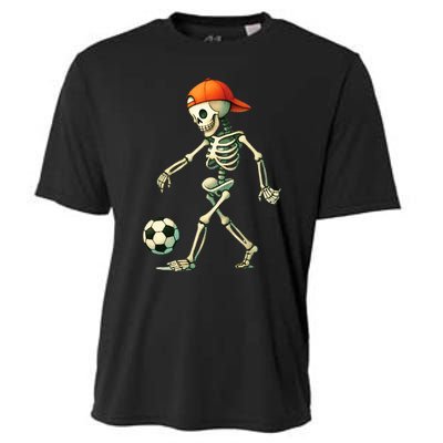 Skeleton Soccer Halloween Costume Funny Cooling Performance Crew T-Shirt