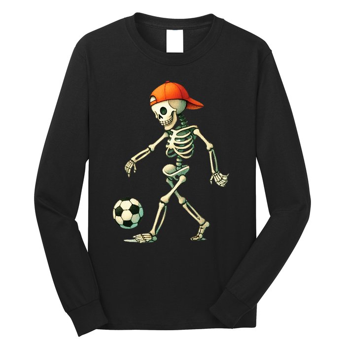 Skeleton Soccer Halloween Costume Funny Long Sleeve Shirt