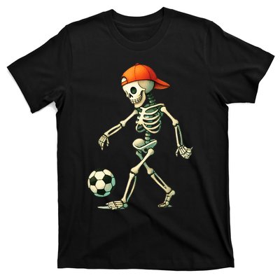 Skeleton Soccer Halloween Costume Funny T-Shirt