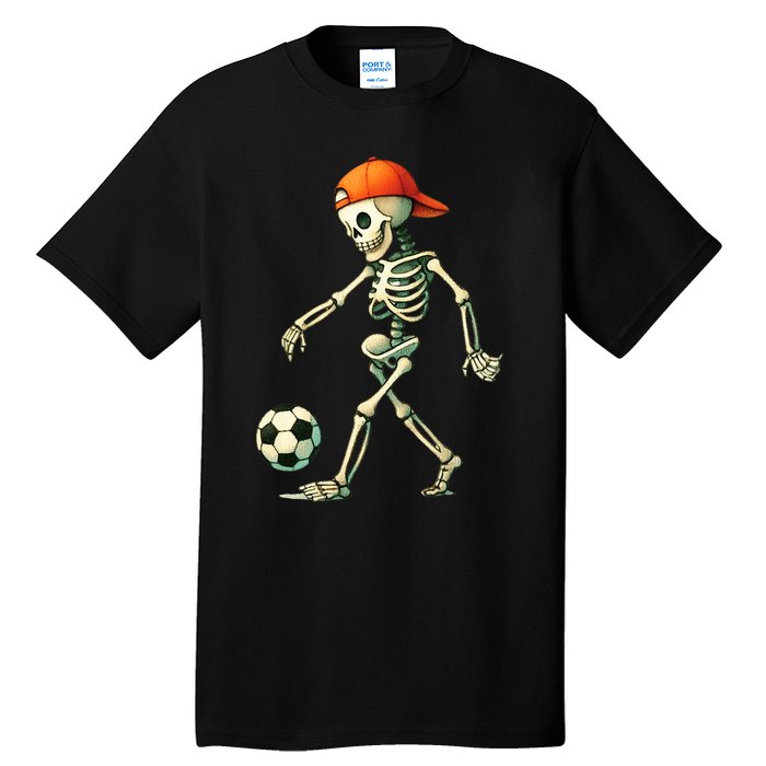 Skeleton Soccer Halloween Costume Funny Tall T-Shirt