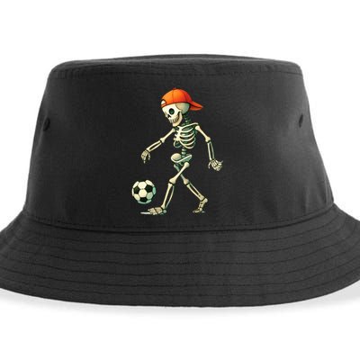 Skeleton Soccer Halloween Costume Funny Sustainable Bucket Hat