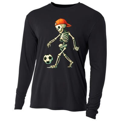 Skeleton Soccer Halloween Costume Funny Cooling Performance Long Sleeve Crew