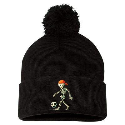 Skeleton Soccer Halloween Costume Funny Pom Pom 12in Knit Beanie