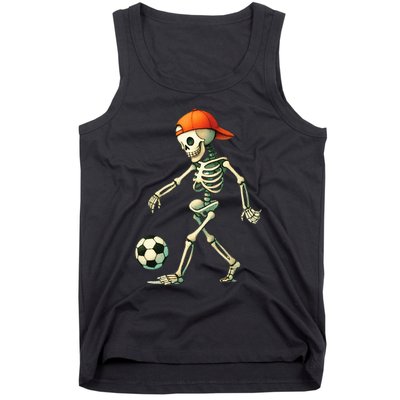 Skeleton Soccer Halloween Costume Funny Tank Top