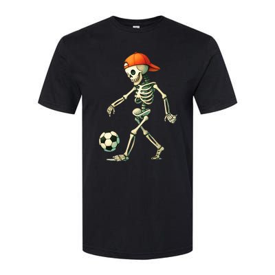 Skeleton Soccer Halloween Costume Funny Softstyle CVC T-Shirt