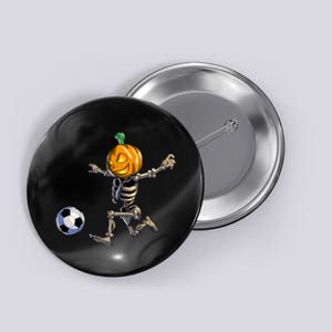 Soccer Skeleton Halloween Button