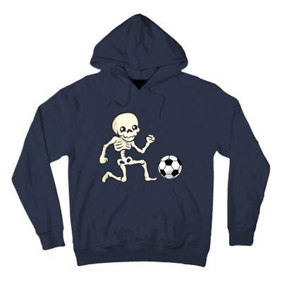 Soccer Skeleton Halloween Man Boy Soccer Player Funny Tall Hoodie