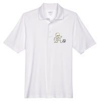 Soccer Skeleton Halloween Man Boy Soccer Player Funny Men's Origin Performance Pique Polo