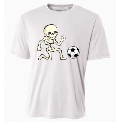 Soccer Skeleton Halloween Man Boy Soccer Player Funny Cooling Performance Crew T-Shirt