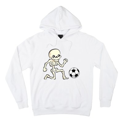 Soccer Skeleton Halloween Man Boy Soccer Player Funny Hoodie