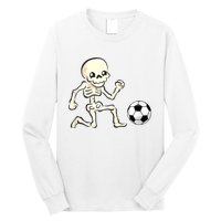 Soccer Skeleton Halloween Man Boy Soccer Player Funny Long Sleeve Shirt