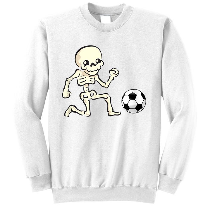 Soccer Skeleton Halloween Man Boy Soccer Player Funny Sweatshirt