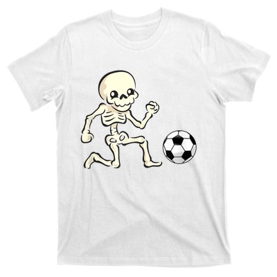 Soccer Skeleton Halloween Man Boy Soccer Player Funny T-Shirt