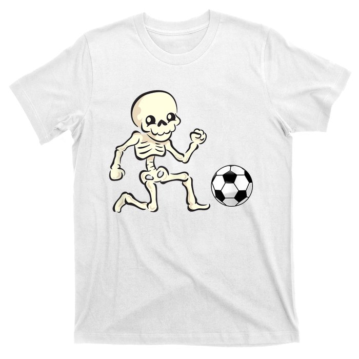 Soccer Skeleton Halloween Man Boy Soccer Player Funny T-Shirt