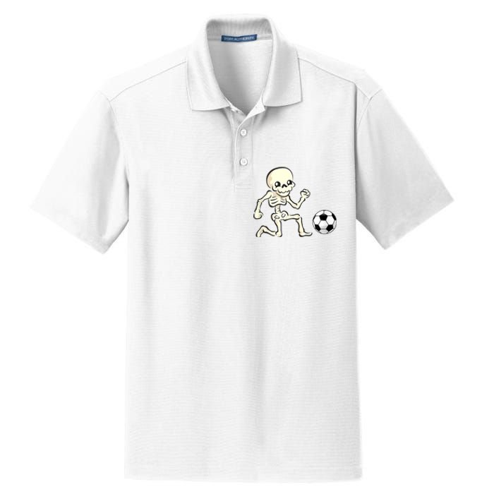 Soccer Skeleton Halloween Man Boy Soccer Player Funny Dry Zone Grid Polo