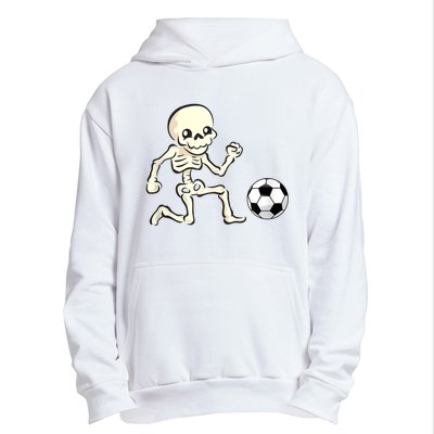 Soccer Skeleton Halloween Man Boy Soccer Player Funny Urban Pullover Hoodie