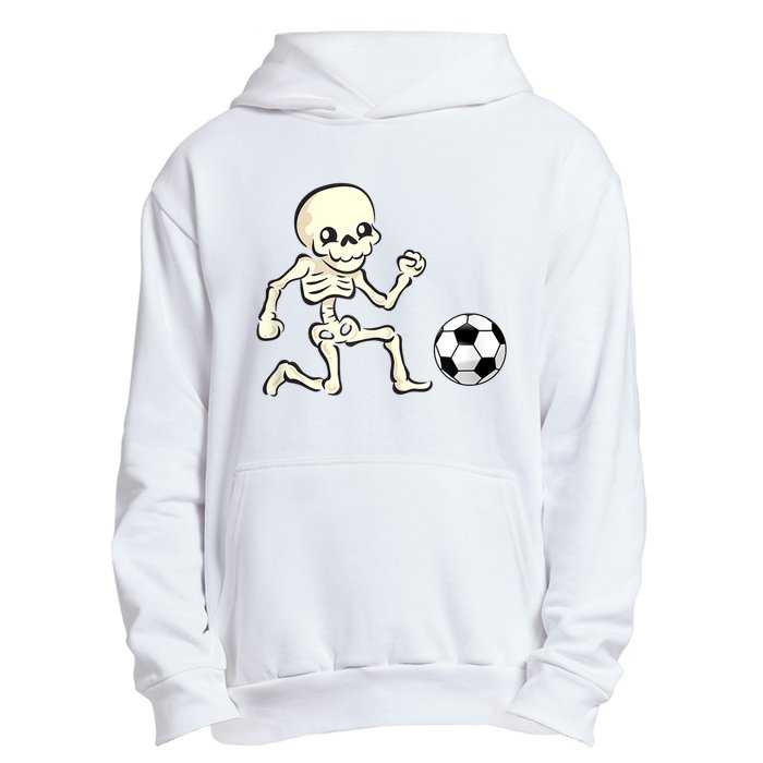 Soccer Skeleton Halloween Man Boy Soccer Player Funny Urban Pullover Hoodie