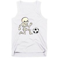 Soccer Skeleton Halloween Man Boy Soccer Player Funny Tank Top