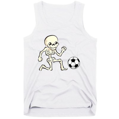 Soccer Skeleton Halloween Man Boy Soccer Player Funny Tank Top