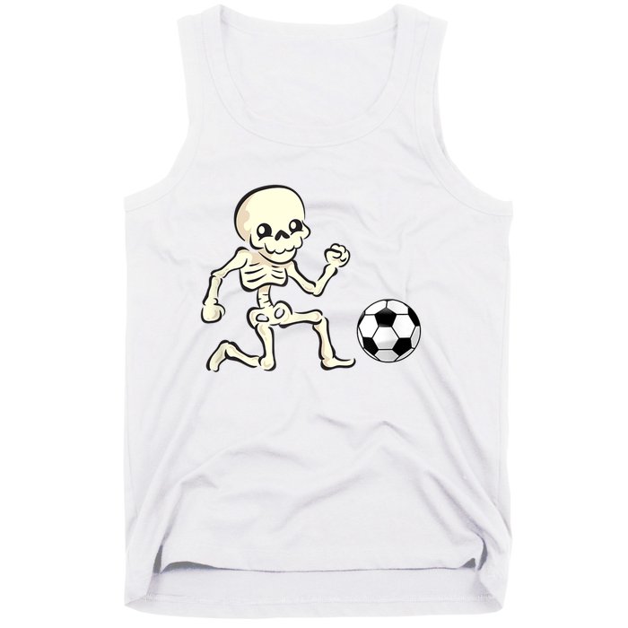 Soccer Skeleton Halloween Man Boy Soccer Player Funny Tank Top