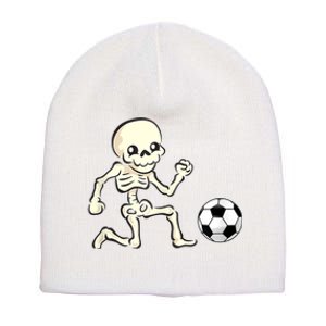 Soccer Skeleton Halloween Man Boy Soccer Player Funny Short Acrylic Beanie