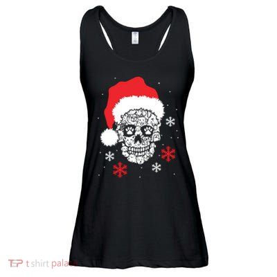 Skull Santa Hat Funny Christmas Xmas Ladies Essential Flowy Tank