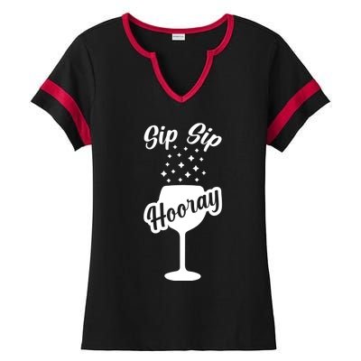 Sip Sip Hooray Bachelorette Gift Ladies Halftime Notch Neck Tee