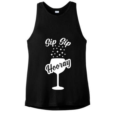Sip Sip Hooray Bachelorette Gift Ladies PosiCharge Tri-Blend Wicking Tank