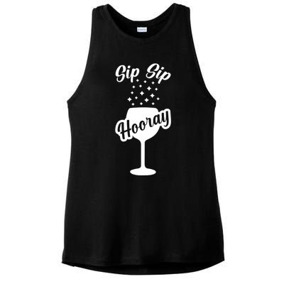 Sip Sip Hooray Bachelorette Gift Ladies PosiCharge Tri-Blend Wicking Tank