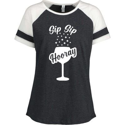 Sip Sip Hooray Bachelorette Gift Enza Ladies Jersey Colorblock Tee