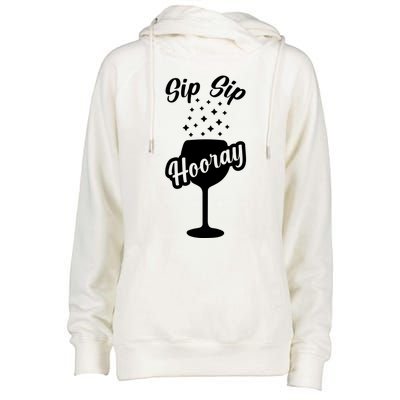 Sip Sip Hooray Bachelorette Gift Womens Funnel Neck Pullover Hood