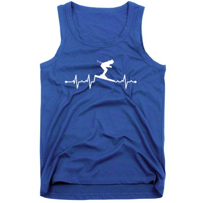 Skiing Ski Heartbeat For Skiers Gift Tank Top