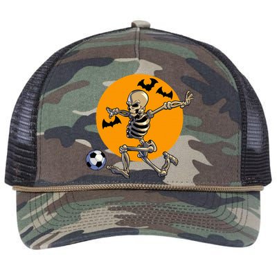 Soccer Skeleton Halloween Retro Rope Trucker Hat Cap