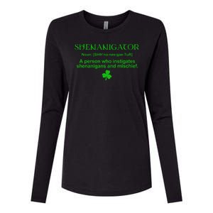 Shenanigator Womens Cotton Relaxed Long Sleeve T-Shirt