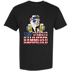 Star Spangled Hammered President Donald Trump Beer Lover Garment-Dyed Heavyweight T-Shirt