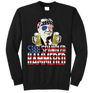 Star Spangled Hammered President Donald Trump Beer Lover Sweatshirt