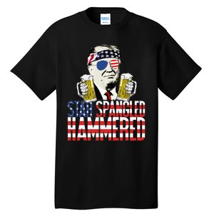 Star Spangled Hammered President Donald Trump Beer Lover Tall T-Shirt