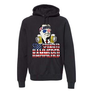 Star Spangled Hammered President Donald Trump Beer Lover Premium Hoodie