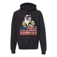 Star Spangled Hammered President Donald Trump Beer Lover Premium Hoodie