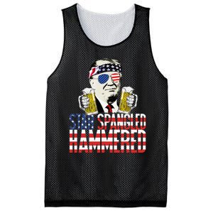 Star Spangled Hammered President Donald Trump Beer Lover Mesh Reversible Basketball Jersey Tank