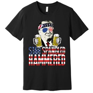 Star Spangled Hammered President Donald Trump Beer Lover Premium T-Shirt