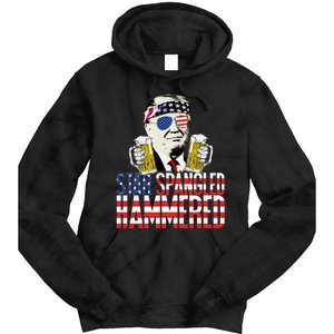 Star Spangled Hammered President Donald Trump Beer Lover Tie Dye Hoodie