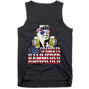 Star Spangled Hammered President Donald Trump Beer Lover Tank Top