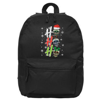  Sugar Skull Ho Ho Ho Xmas Mexican Christmas 16 in Basic Backpack