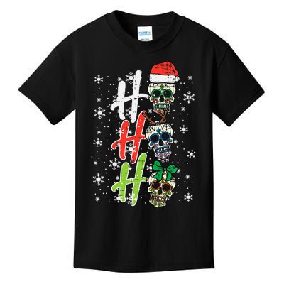  Sugar Skull Ho Ho Ho Xmas Mexican Christmas Kids T-Shirt