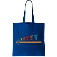 Skiing Ski Heartbeat Skier Retro Vintage Gift Tote Bag